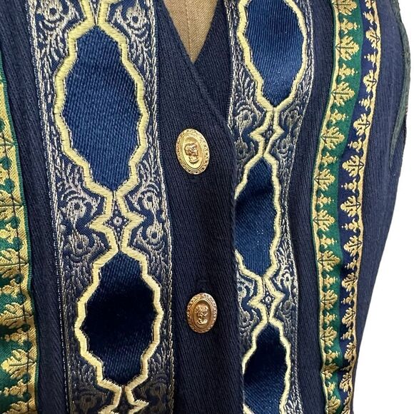 Vintage Tina Hagen brocade tapestry pointed vest waistcoat size Small - Picture 5 of 14